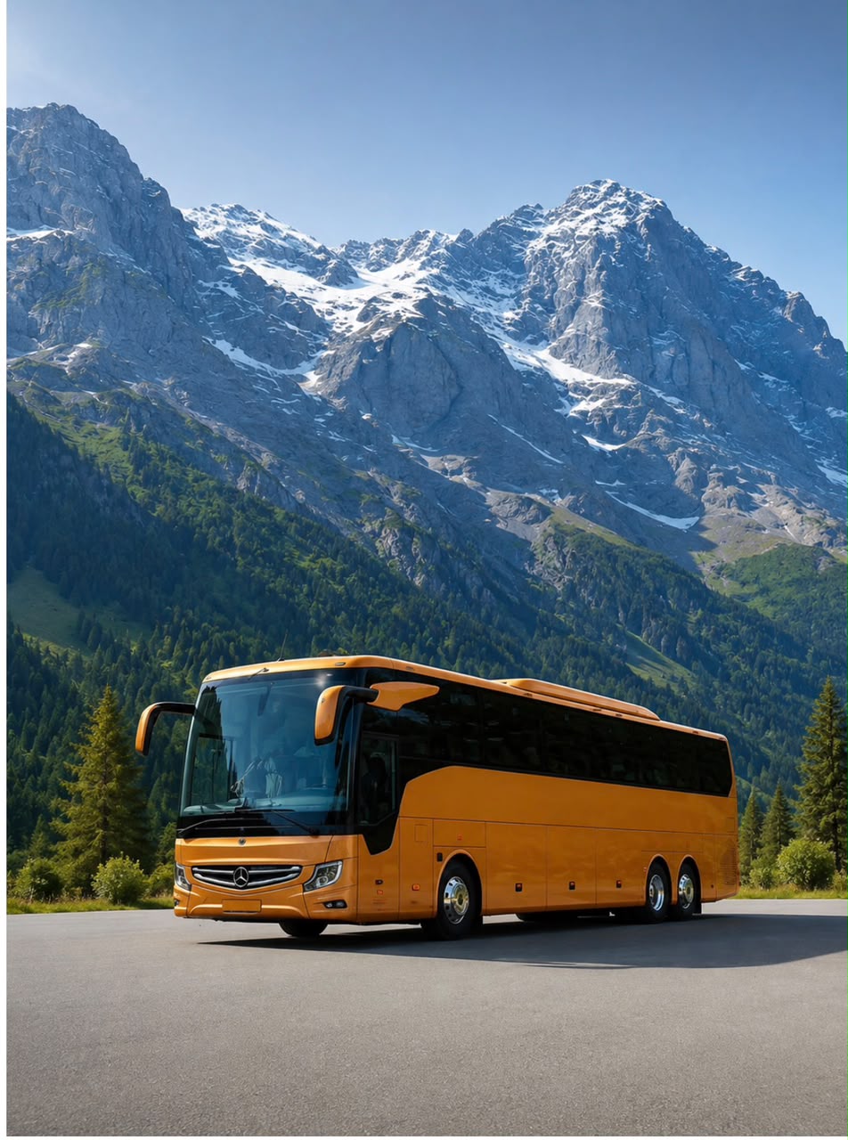 Scenic European coach journey